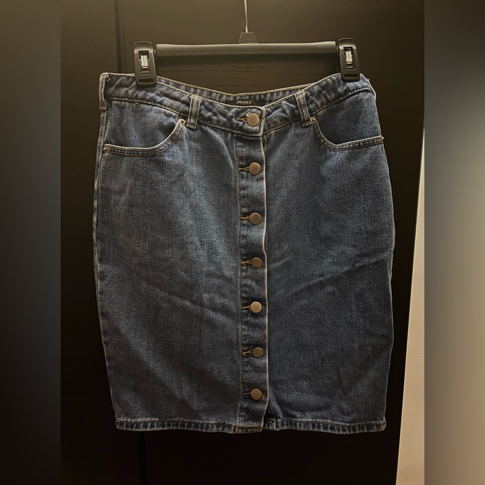 💖Buttoned Denim skirt💖.